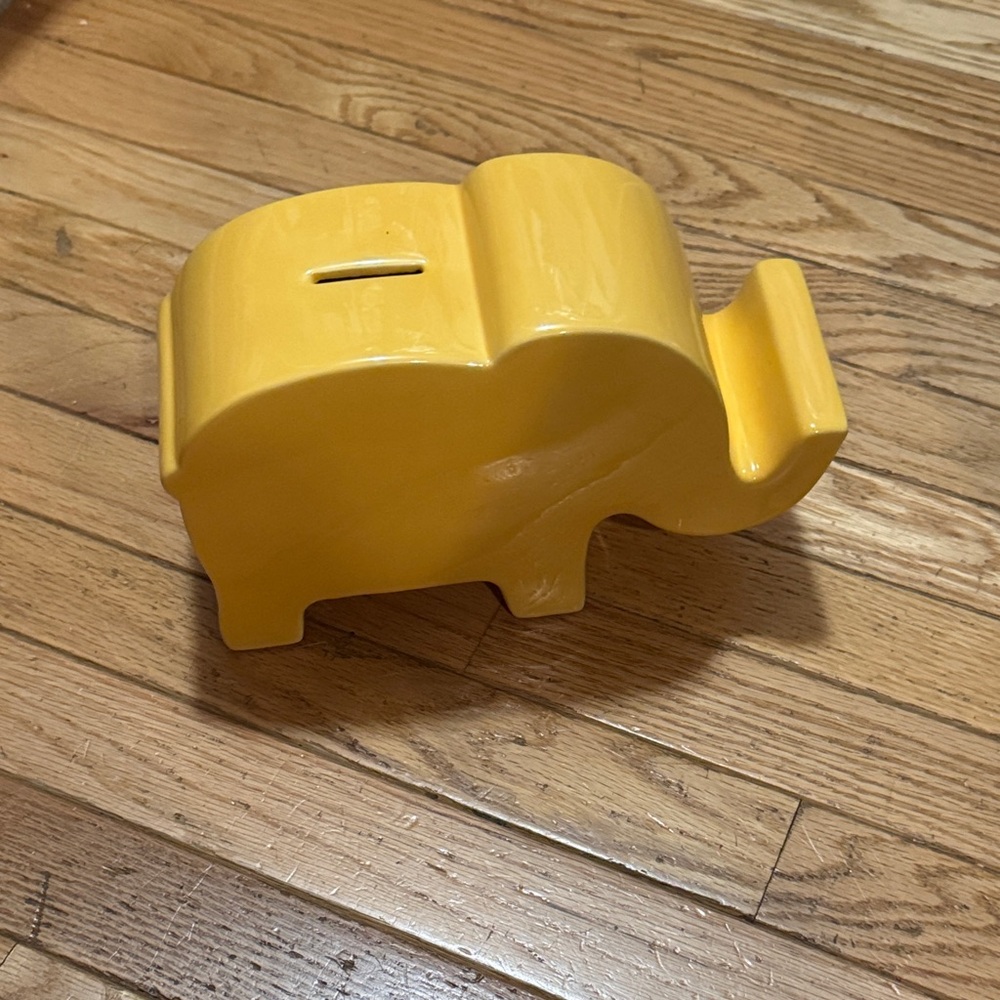 Adorable Bright Yellow Elephant Large High Quality Ceramic Coin Bank ~17"x11"x6"